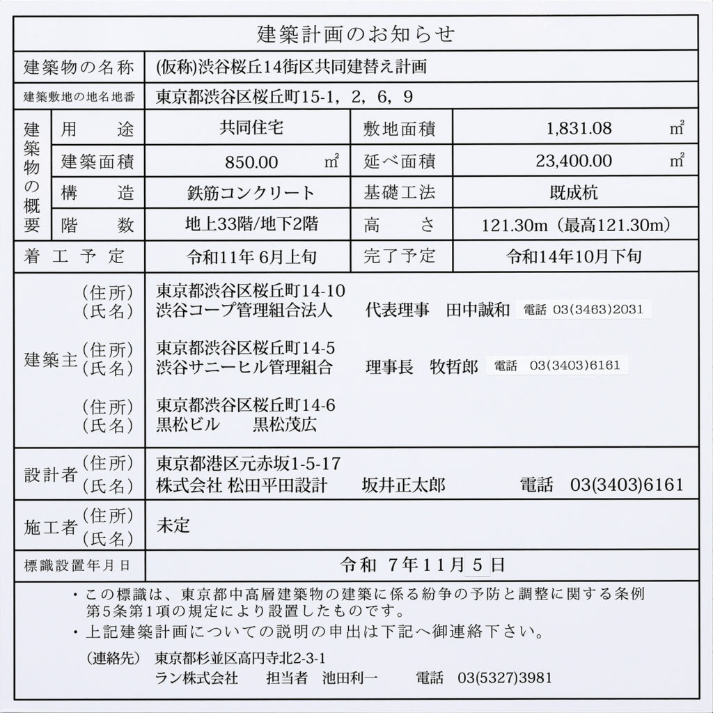 （仮称）渋谷桜丘14街区共同建替え計画